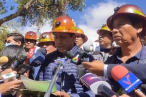 Movilización en defensa de Arce por parte de los mineros cooperativistas
