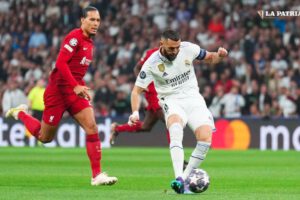 Champions League con Benzema anotando el gol del partido