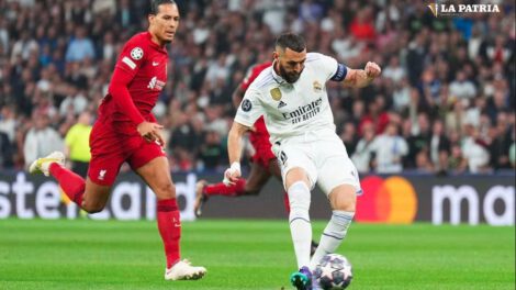 Champions League con Benzema anotando el gol del partido