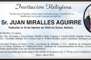 Invitación Religiosa: Juan Miralles Aguirre