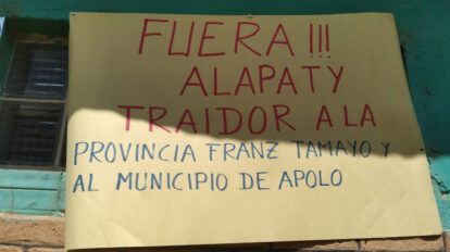 Vulneración a derechos de tierra en Chuhuara por mineros de Apolo
