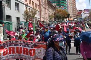 Marcha del magisterio urbano en La Paz