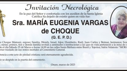 Necrológica María Eugenia Vargas