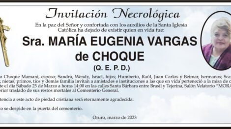 Necrológica María Eugenia Vargas