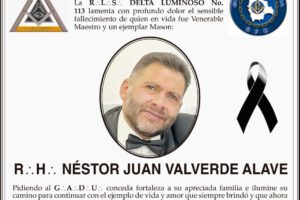 Condolencia por el fallecimiento de Néstor Juan Valverde Alave
