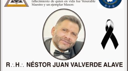 Condolencia por el fallecimiento de Néstor Juan Valverde Alave