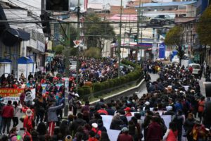Movilización del magisterio en La Paz