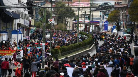 Movilización del magisterio en La Paz