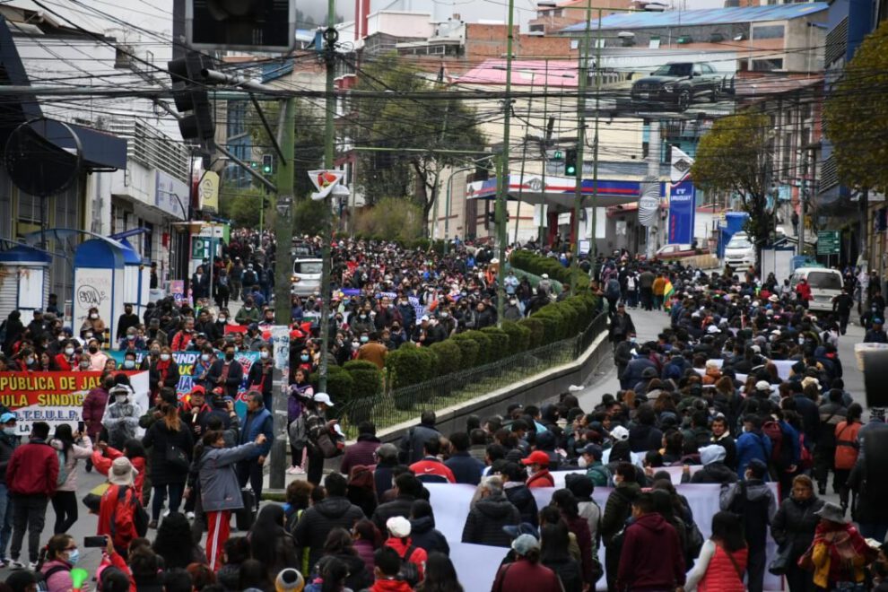 Movilización del magisterio en La Paz