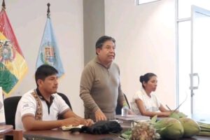 David Choquehuanca en Chimoré hablando sobre la renovación en el Movimiento Al Socialismo