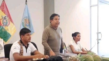 David Choquehuanca en Chimoré hablando sobre la renovación en el Movimiento Al Socialismo