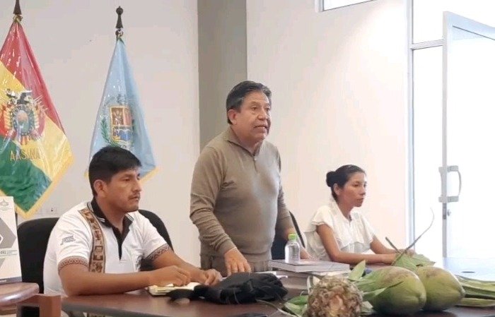 David Choquehuanca en Chimoré hablando sobre la renovación en el Movimiento Al Socialismo