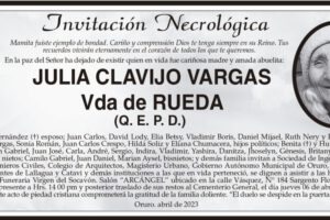 Invitación Necrológica de Julia Clavijo Vargas