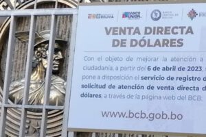 Registro en línea para la venta de dólares en el Banco Central de Bolivia