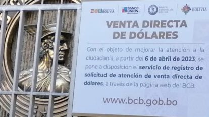 Registro en línea para la venta de dólares en el Banco Central de Bolivia