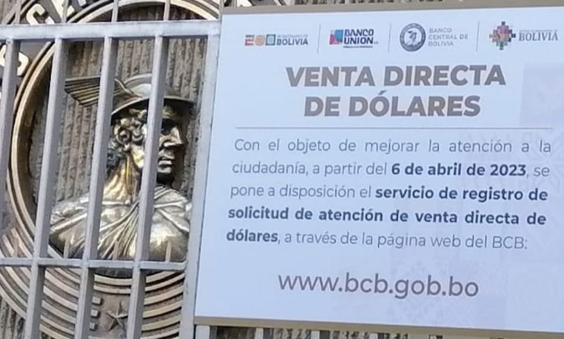 Registro en línea para la venta de dólares en el Banco Central de Bolivia