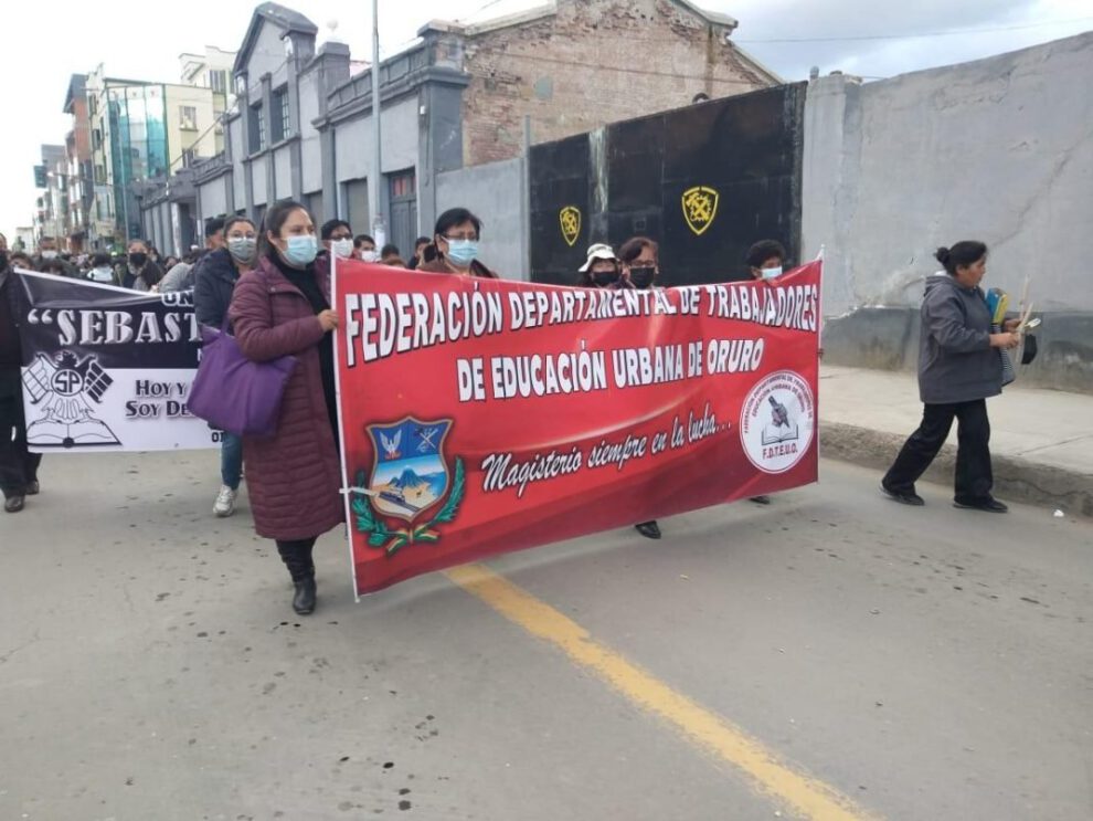 Movilizaciones del magisterio en Oruro