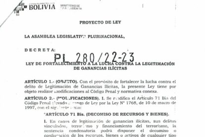 Proyecto de Ley contra la Legitimación de Ganancias ilícitas