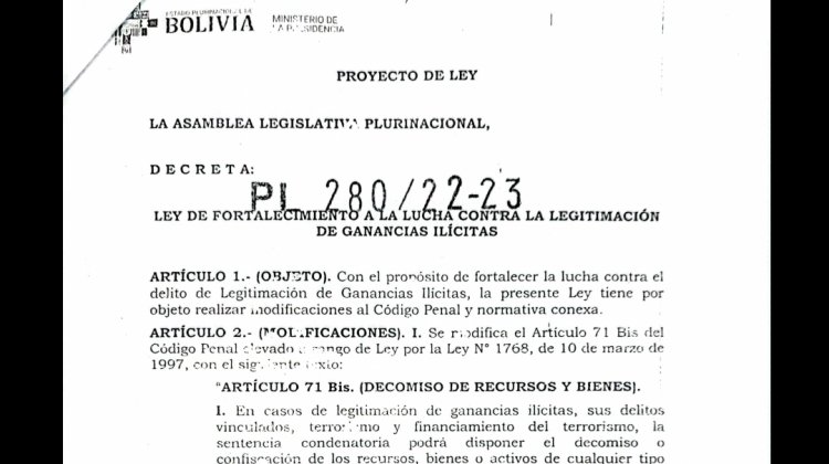 Proyecto de Ley contra la Legitimación de Ganancias ilícitas