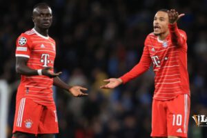 Sadio Mané y Leroy Sané en conflicto