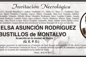 Invitación Necrológica de Elsa Asunción Rodríguez Bustillos
