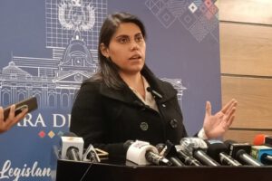 La senadora de CC, Andrea Barrientos, habla sobre elecciones judiciales