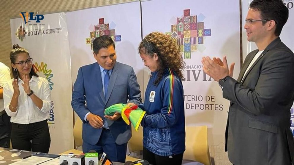 La taekwondista María Celeste Áñez en los Juegos del ALBA
