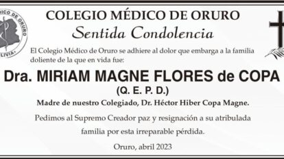 Dra. Miriam Magne Flores Q. E. P. D.