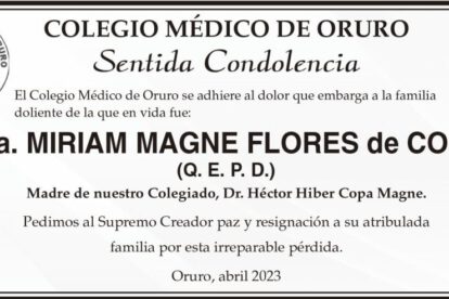 Dra. Miriam Magne Flores Q. E. P. D.