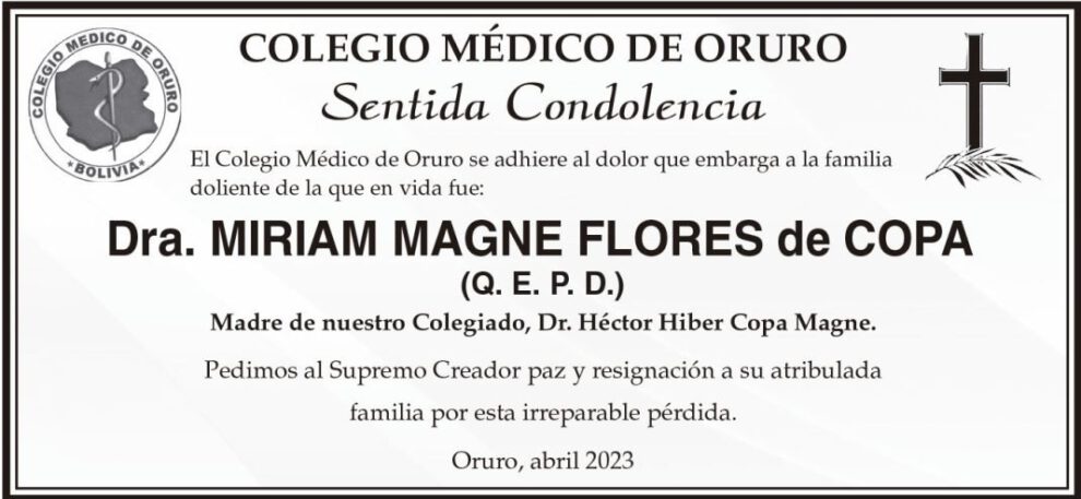 Dra. Miriam Magne Flores Q. E. P. D.