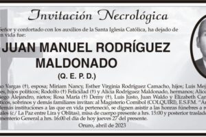 Invitación Necrológica: Juan Manuel Rodríguez Maldonado