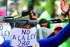 Protesta de los gremiales contra la Ley 280