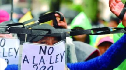 Protesta de los gremiales contra la Ley 280