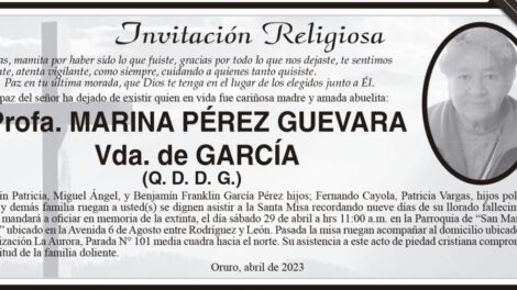 Profa. Marina Pérez Guevara Vda. de García obituario