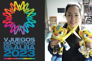 Nataly Camacho cosechando medallas en los Juegos del Alba