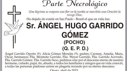 Necrológico de Ángel Hugo Garrido Gómez