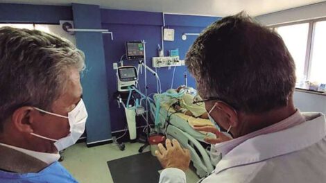 Cadetes accidentados en Clínica del Sur