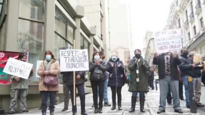 Trabajadores municipales exigen respeto a sus derechos laborales
