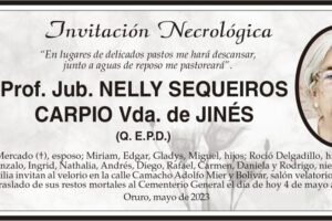 Invitación Necrológica: Prof. Jub. Nelly Sequeiros Carpio