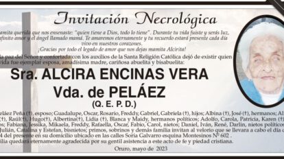 Invitación Necrológica de Alcira Encinas Vera