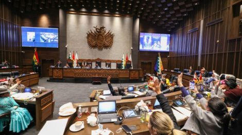 Sesión de la Cámara de Senadores sobre la Ley del Oro