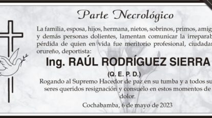 Parte Necrológico: Ing. Raúl Rodríguez Sierra
