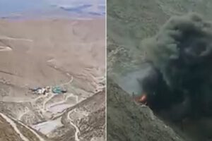 Incendio en mina de oro en Arequipa-Perú