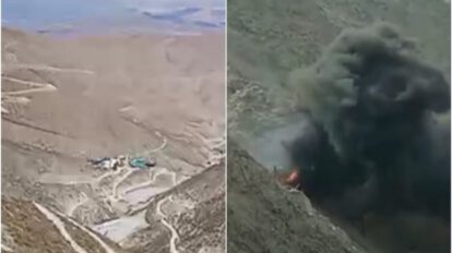 Incendio en mina de oro en Arequipa-Perú