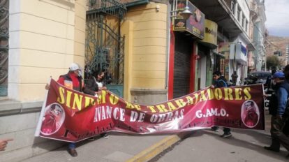 paro de trabajadores Avance de Obras en Oruro