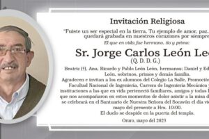 Invitación Religiosa: Jorge Carlos León León