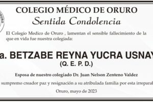 Dra. Betzabe Reyna Yucra Usnayo Q. E. P. D.