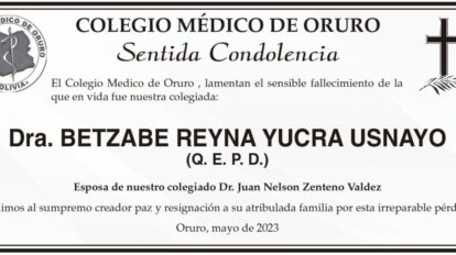Dra. Betzabe Reyna Yucra Usnayo Q. E. P. D.