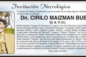 Invitación Necrológica Dn. Cirilo Maizman Bueno