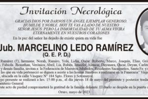 Invitación Necrológica: Prof.Jub. MARCELINO LEDO RAMÍREZ